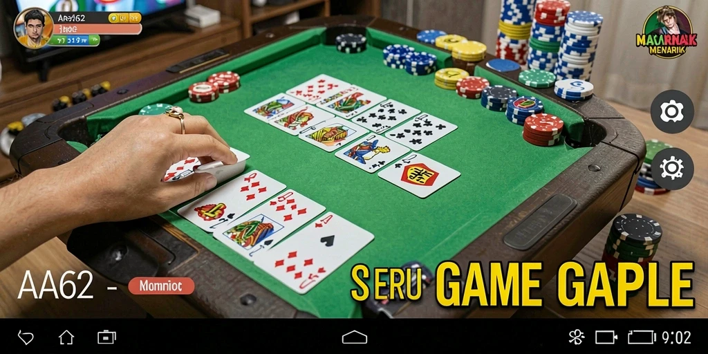 Tampilan menarik dari gameplay Gaple di AA62.