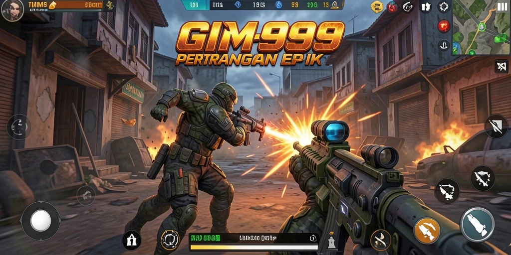 Tangkapan layar GIM999 menampilkan pertempuran seru dalam TPS.