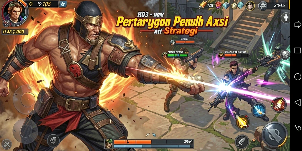 Screenshot H03 menunjukkan seru dan intensnya pertarungan dalam game Action.