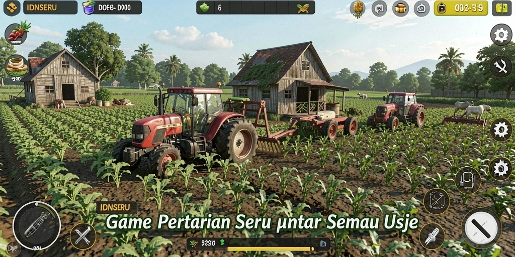Tampilan menarik gameplay IDNSERU dengan aktivitas pertanian seru.