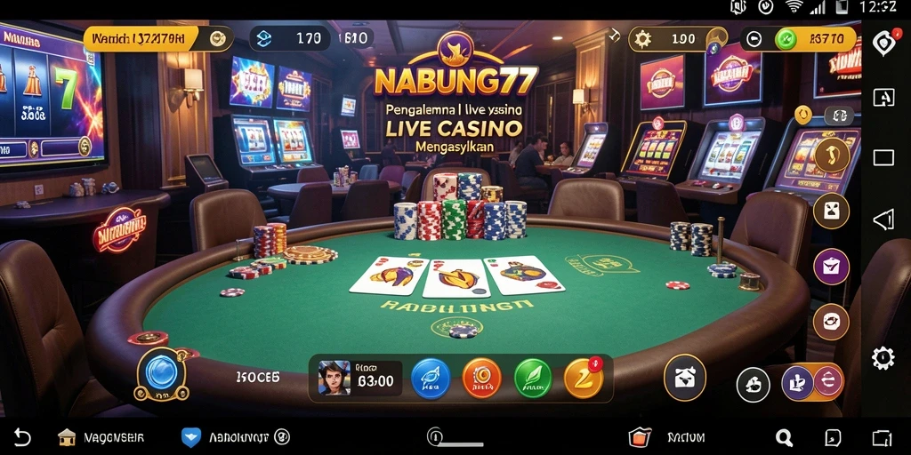 Tampilan gameplay Live Casino NABUNG77 yang menarik dan interaktif.