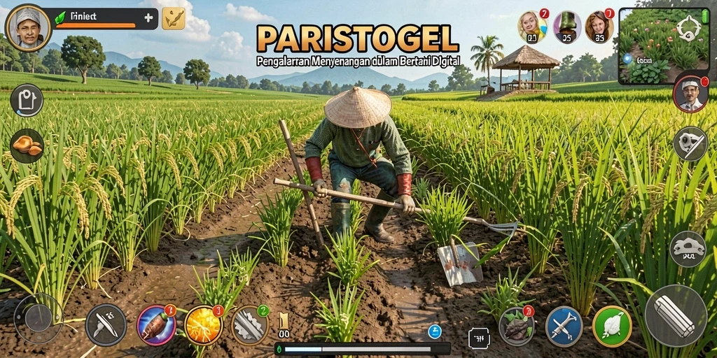Tampilan gameplay yang menggambarkan keseruan bertani di PARISTOGEL.