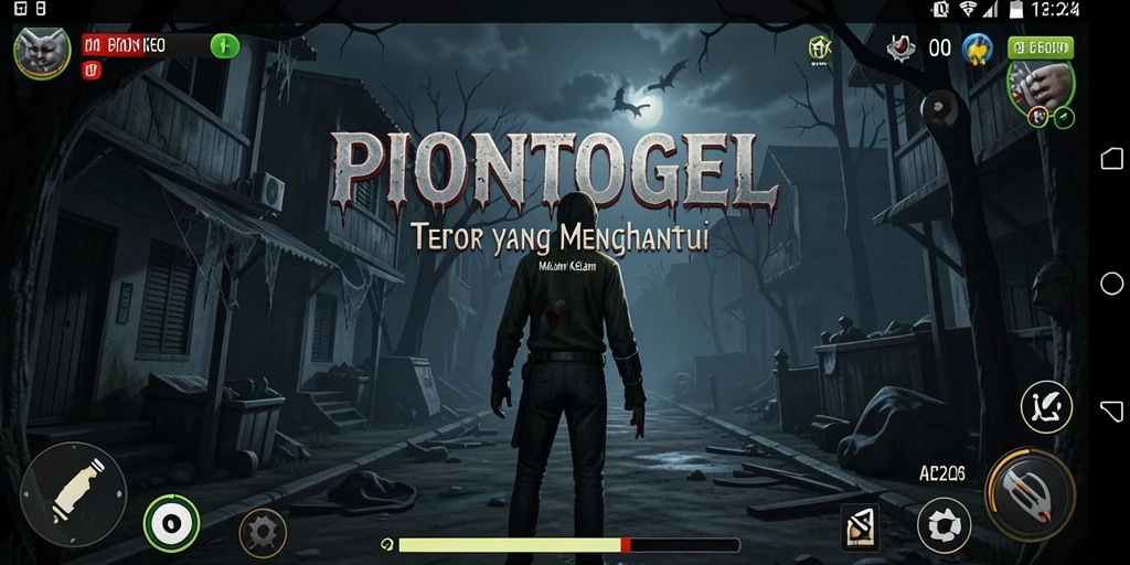 Screenshot PIONTOGEL, menampilkan momen menegangkan dalam kegelapan.