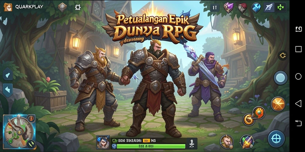 Tangkapan layar menunjukkan aksi bertarung seru dalam game RPG.