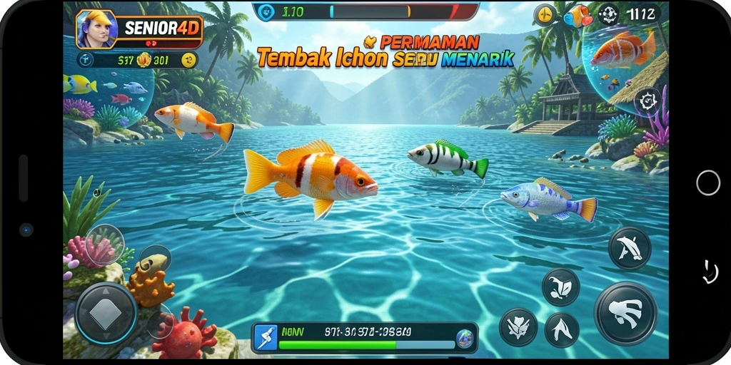 Tampilan gameplay SENIOR4D yang menarik dan interaktif dalam permainan Tembak Ikan.
