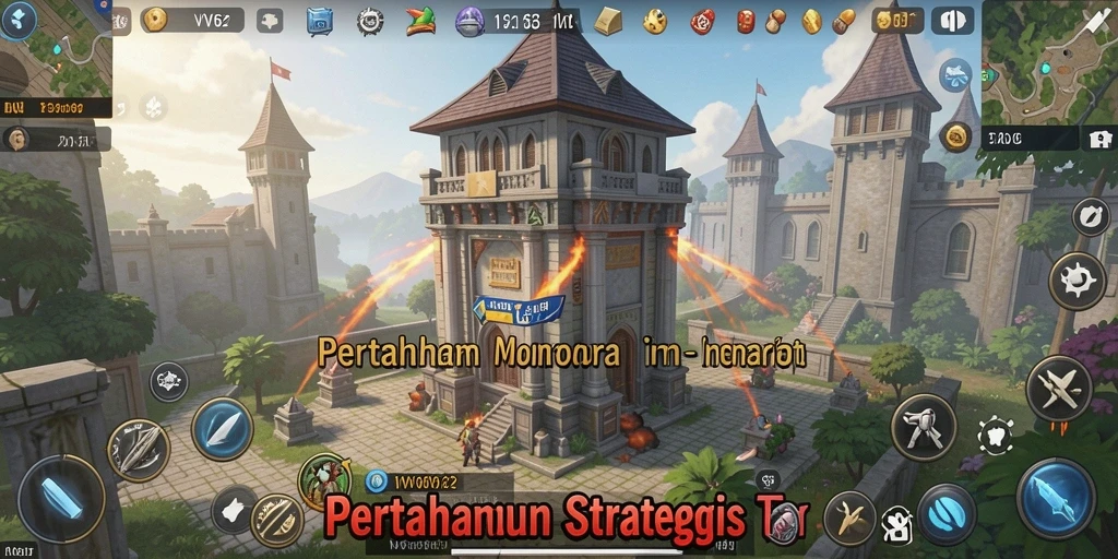 Tangkapan layar gameplay seru dari VV62 yang penuh strategi Tower Defense.