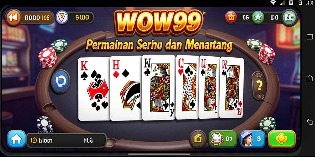 Screenshot utama WOW99 menampilkan gameplay seru permainan Domino.